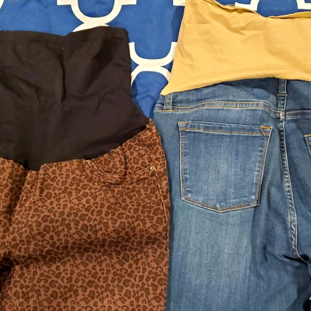 Two pair, size 10 maternity ankle pants